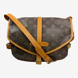 Louis Vuitton Saumur 25 Momogram Canvas Crossbody Vintage New Vachetta Leather